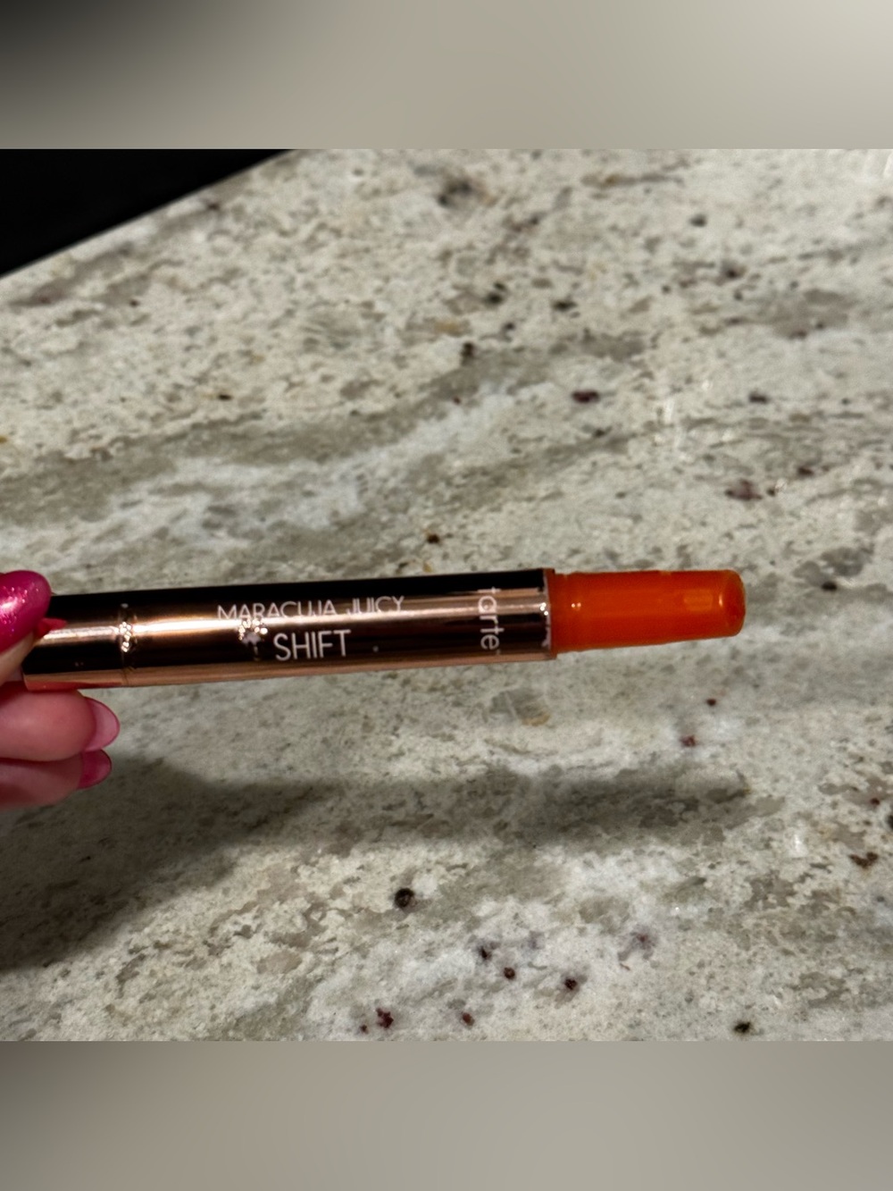 tarte Maracuja Juicy Shift Lip Crayon — clementine